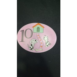 B1BL3EYI8 Ofis Hediyelik Oval Porselen On Numara Köpek Kemik Dekor 1 Adet