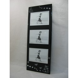 28.LNT.FOT.02 15*10 3lü cats Çerçeve Luyano 10x15 siyah ayna Photo Frame Kedili Kelebekli
