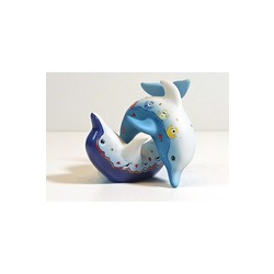 Goebel - Dolphine figurine - Charlotte di Vita - "The Song of the Sea" 2'li Mavi Pors