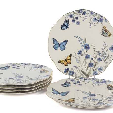 P374.115538 Butterfly Lovers 6lı Servis Tabağı 27cm Mutfak Butik Porselen