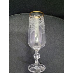 MSBA054 Bohemia Kristal Cam Şampanya Kadeh Desenli Gold Yaldız 17cm 1 Adet