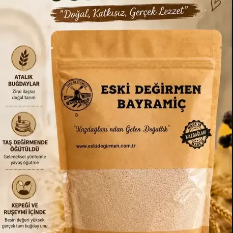 ESKİ DEĞİRMEN BAYRAMİÇ KIZILCA BUĞDAY UNU 1 KG