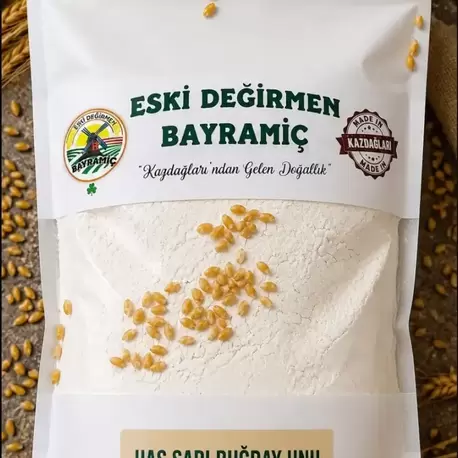 ESKİ DEĞİRMEN BAYRAMİÇ HAS SARI BUĞDAY UNU 1KG