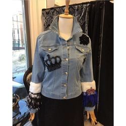 RED APPLE TASARIM SWAROSKİ TAŞ İŞLEME JEAN CEKET 