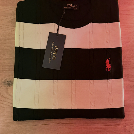 U.S POLO SİYAH BEYAZ ŞERİTLİ Sweatshirt