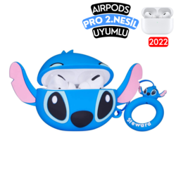 Airpods Pro 2. Nesil Uyumlu Mavi Stitch Figürlü Kulaklık Kılıfı