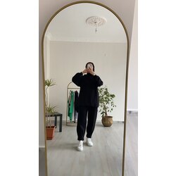Siyah Kapüşonlu Sweat