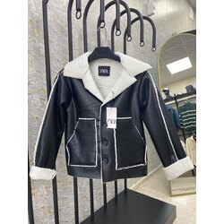 Zara yünlü deri ceket (beyaz)