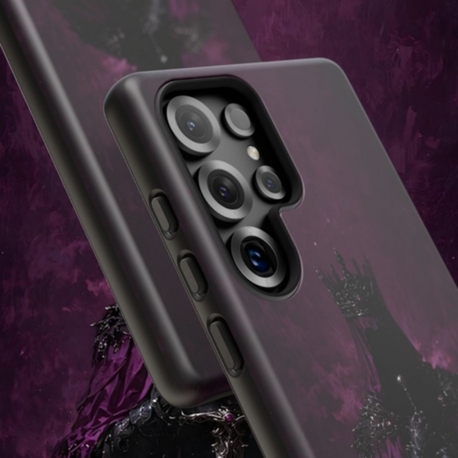 Mor Kraliyet Tasarımlı Flexible Cam Telefon Kılıfı 