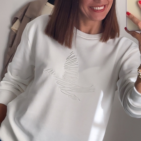 Sweatshirt Kuş Detay 