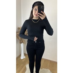 Yarım Balıkçı Yaka Kazak Siyah