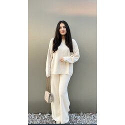 Premium Bisiklet Yaka Bej Takım