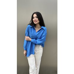 Mavi Oversize Gömlek