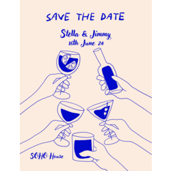 Blue wedding invitation 