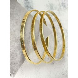 Çelik Gold 6.5 Cm Desenli Ajda Bileklik
