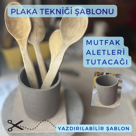 Mutfak Aletleri Tutucu İndirilebilir Dijital Şablonu