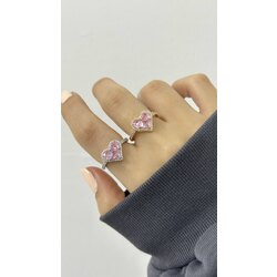 Big pink love yüzük |Altın kaplama