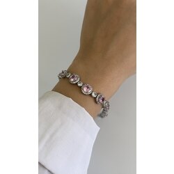 Lux pembe iri taşlı bileklik 009/ALTIN KAPLAMA