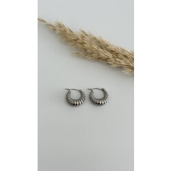 Silver kruvasan halka küpe/ÇELİK