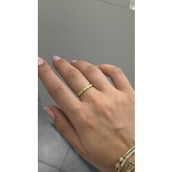Aralıklı kare taş yüzük |925 ayar gümüş