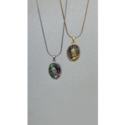 gül detaylı kolye /ÇELİK
