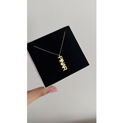 Tek harf taş dikey isim kolye |925 ayar gümüş