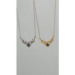 opal taşlı love kolye |ÇELİK