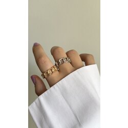 basic zincir yüzük /ALTIN KAPLAMA