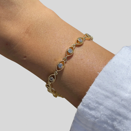 Sıralı göz bileklik |14K VİP KAPLAMA