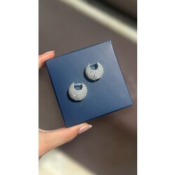 Taşlı bombe küpe |ALTIN KAPLAMA