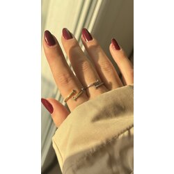 Minimal taşlı sarmal yüzük |Altın kaplama