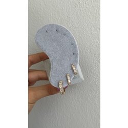 Gold zirkon taşlı üçlü halka küpe /ALTIN KAPLAMA