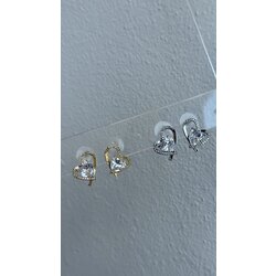 minimal tek taşlı kalp küpe/ALTIN KAPLAMA