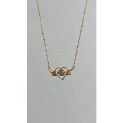 opal taşlı sade love kolye |ÇELİK