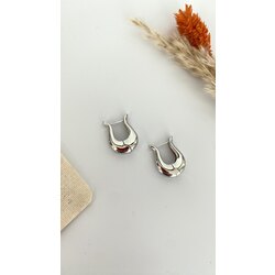 Silver kıvrımlı bombe küpe /ALTIN KAPLAMA
