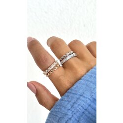 ikili kabartmalı baget yüzük /ALTIN KAPLAMA