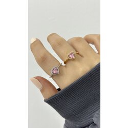 Pand•ra Pink love yüzük |Altın kaplama