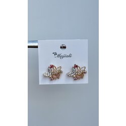 minimal taşlı kelebek küpe/ALTIN KAPLAMA