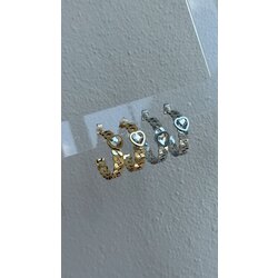 Zincir model kalpli halka küpe /ÇELİK