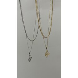 snake ikili zincir kolye/ÇELİK