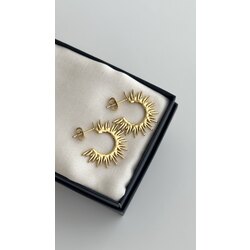 Gold yarım güneş halka küpe |ÇELİK