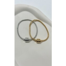 Boru klipsli pandora bileklik |Altın kaplama