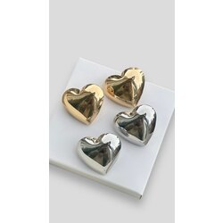 Bıg heart küpe |Altın kaplama