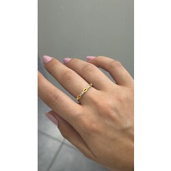 Oval aralıklı taş yüzük |925 ayar gümüş 