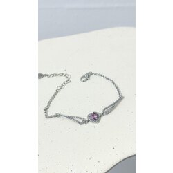 pink love zirkon bileklik |Altın kaplama