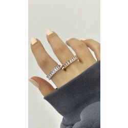 Yarımtur baget yüzük |Altın kaplama
