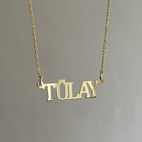 Düz font isim kolye | 925 ayar gümüş 