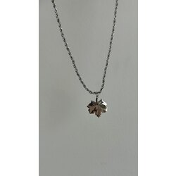 silver burgu yaprak kolye /ÇELİK
