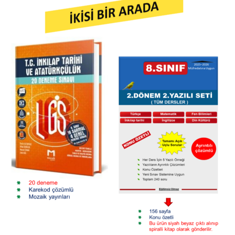 LGS İnkılap Tarihi Deneme + Yazılı seti