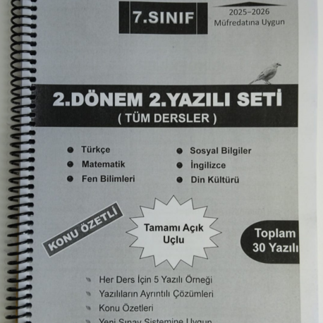 7.Sınıf 2.Dönem 2.Yazılı Seti - MNG Kargo
